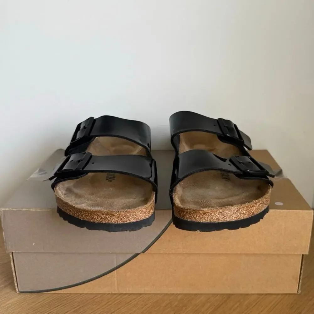 Birkenstock Arizona Birko-Flor Patent Leather Unisex Sandals- SZ Men 7- Women 9